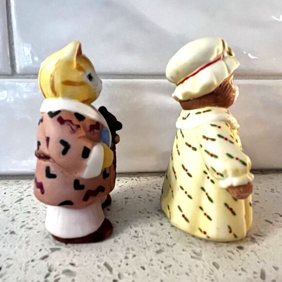 Vintage Schmid Kitty Cucumber '87 Ginger &J P Buster Bedtime Ready Cat Figurines - Picture 5 of 8